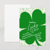 Lucky One Shamrock First Birthday Invitation (Devant / Derrière)