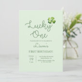 Lucky One Shamrock Verjaardag Jongen Kaart (Staand voorkant)