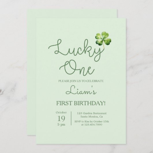 Lucky One Shamrock Verjaardag Jongen Kaart (Voorkant / Achterkant)