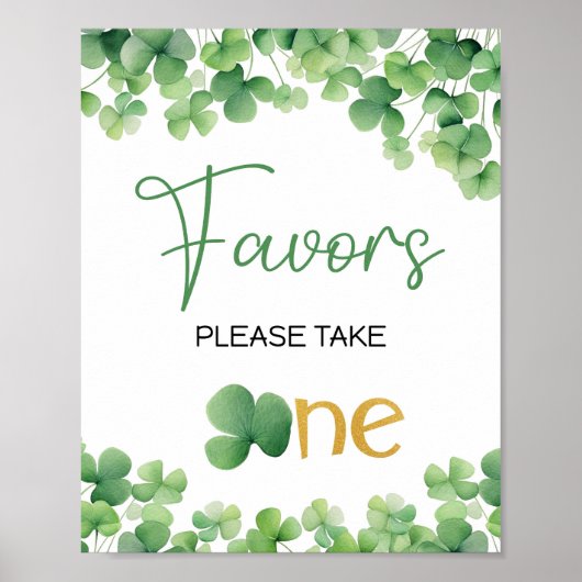 Lucky One Shamrock Verjaardagstafel Teken Poster (Voorkant)
