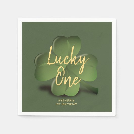 Lucky One St Patricks Boy First Birthday Party Servet (Voorkant)