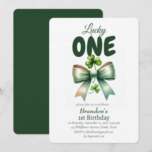 Lucky One St Patricks Dag 1e verjaardag Kaart (Voorkant / Achterkant)