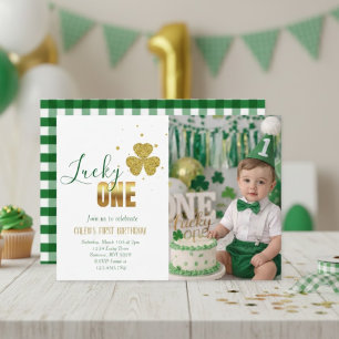 Lucky ONE St. Patrick's Day 1e verjaardagsfoto Kaart