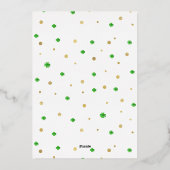 Lucky One | St. Patrick's Day 1st Birthday Folie Uitnodiging (Achterkant)