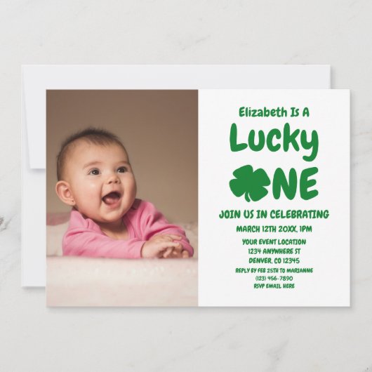 Lucky One St Patrick's Day 1st Birthday Kaart (Voorkant)