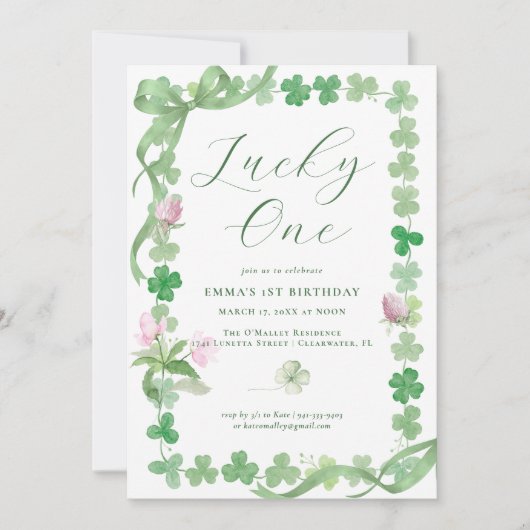 Lucky One | St. Patrick's Day 1st Birthday Kaart (Voorkant)