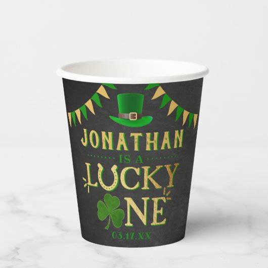 Lucky One St. Patrick's Day 1st Birthday Papieren Bekers (Voorkant)
