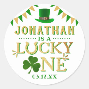 Lucky One St. Patrick's Day 1st Birthday Ronde Sticker