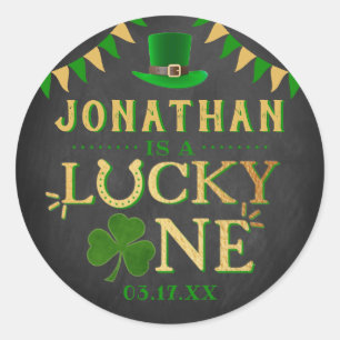 Lucky One St. Patrick's Day 1st Birthday Ronde Sticker