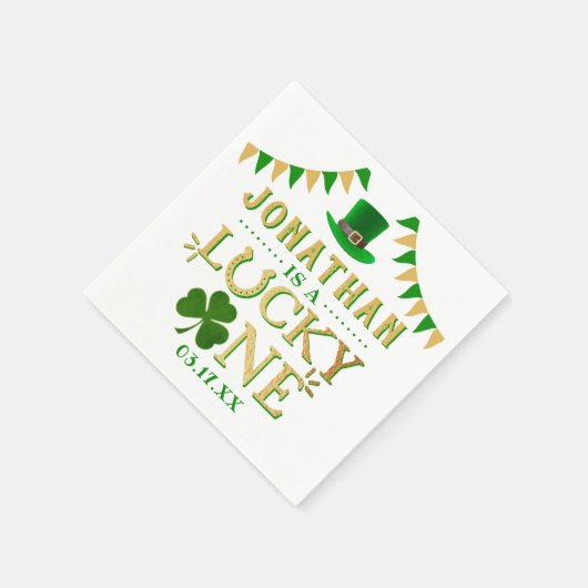 Lucky One St. Patrick's Day 1st Birthday Servet (Hoek)