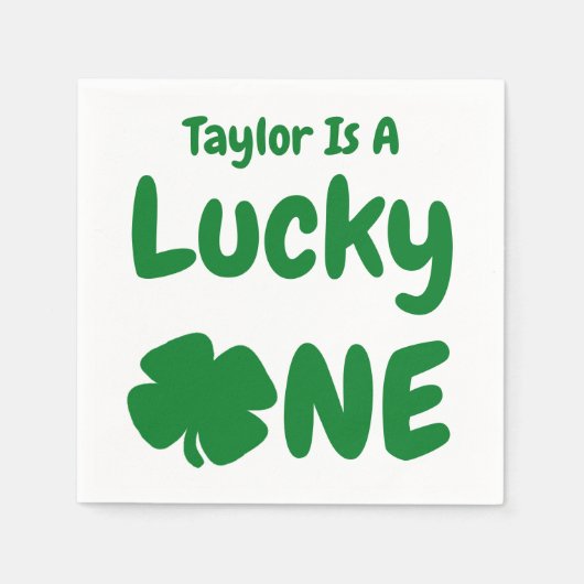 Lucky One St Patrick's Day 1st Birthday Servet (Voorkant)