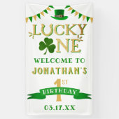 Lucky One St. Patrick's Day 1st Birthday Welkom Spandoek (Verticaal)