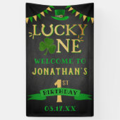 Lucky One St. Patrick's Day 1st Birthday Welkom Spandoek (Verticaal)