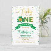 Lucky One St. Patrick's Day 1st Boy Birthday Kaart (Staand voorkant)