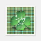 Lucky One St Patrick's Day Birthday Party Monogram Servet (Voorkant)