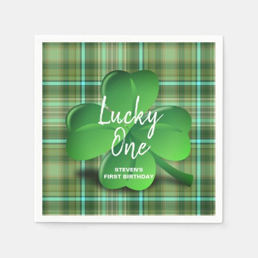 Lucky One St Patrick's Day Birthday Party Monogram Servet (Voorkant)
