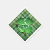 Lucky One St Patrick's Day Birthday Party Monogram Servet (Hoek)