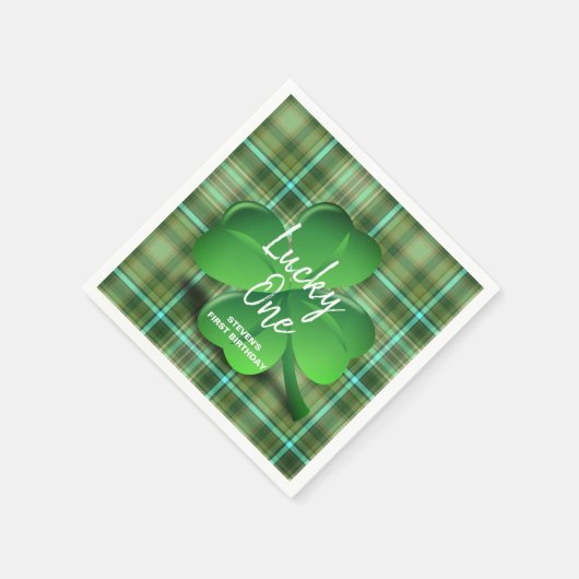Lucky One St Patrick's Day Birthday Party Monogram Servet (Hoek)