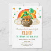 Lucky One St. Patrick's Day Boy First Birthday Inv Kaart (Voorkant)