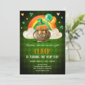 Lucky One St. Patrick's Day Boy First Birthday Kaart (Staand voorkant)