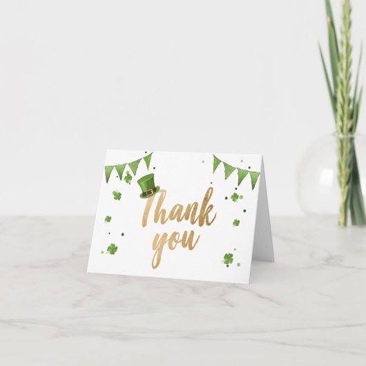 Lucky One St Patrick's Day Dank u Card Clover Bedankkaart (Voorkant)