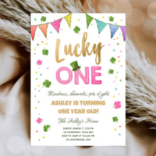 Lucky One St. Patrick's Day Girl First Birthday Kaart