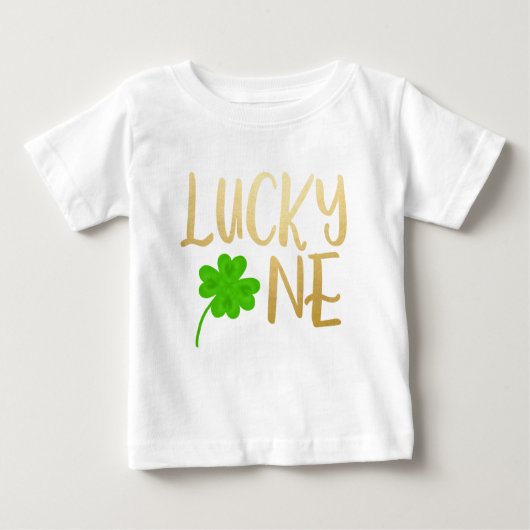 Lucky One St. Patricks Day Gold Shamrock Birthday (Voorkant)