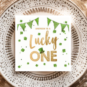 Lucky One St Patrick's Day Paper Bord Clover Boy Servet