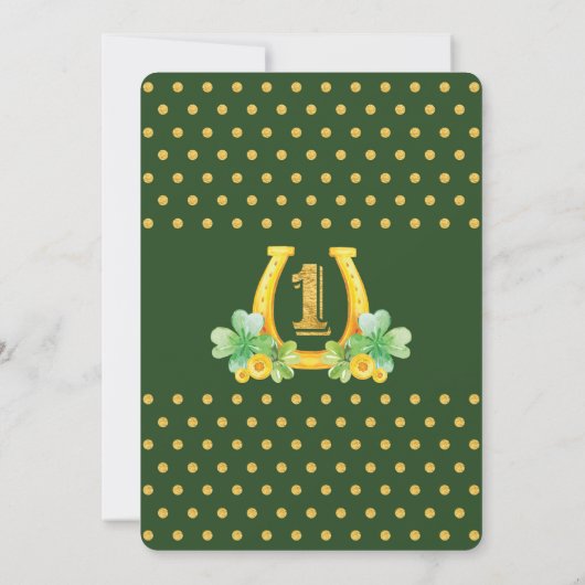 Lucky One St. Patrick's Day Shamrock 1st Birthday Kaart (Achterkant)