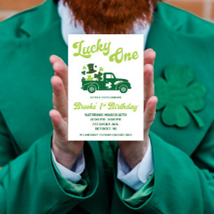 Lucky One, St. Patrick's Day Truck First Birthday Kaart