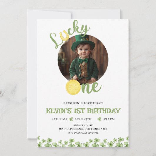 Lucky One verjaardagsuitnodiging, St. Patrick's th Kaart (Voorkant)