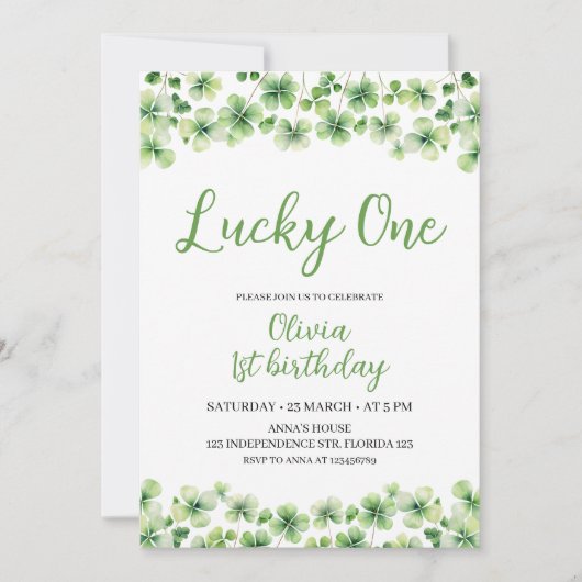 Lucky One verjaardagsuitnodiging, St. Patrick's th Kaart (Voorkant)