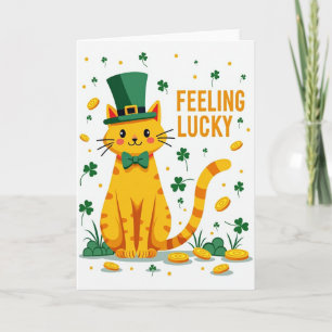 Lucky Oranje Kat St. Patricks Dag Kaart