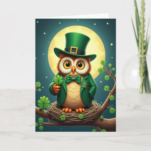 Lucky Owl Festive Groene Kaart