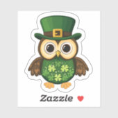 Lucky Owl St. Patrick's Day Sticker (Vel)