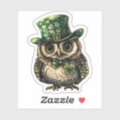 Lucky Owl St. Patrick's Day Sticker (Vel)