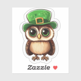 Lucky Owl St. Patrick's Day Sticker