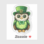 Lucky Owl St. Patrick's Day Sticker (Vel)