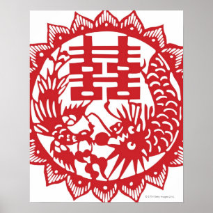 Lucky patroonstandaard voor dubbel geluk poster