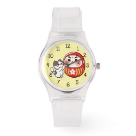 Lucky Paws & Daruma Horloge