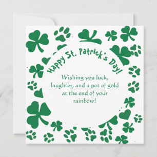 Lucky Paws St. Patrick's Day Kaart Shamrock