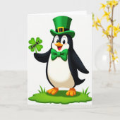 Lucky Penguin Fun Time Card Kaart (Gele Bloem)