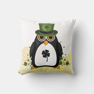 Lucky Penguin St. Patrick's Day Ierse Klaver Cozy Kussen