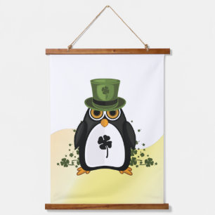 Lucky Penguin St. Patrick's Day Wandkunst Iers Hangend Wandkleed