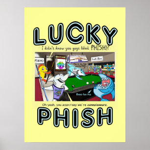 Lucky Phish - Sharks Plays Pool Poster