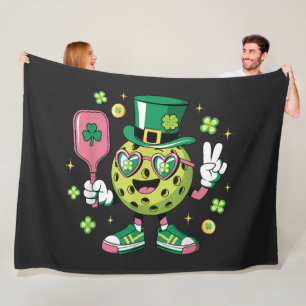 Lucky Pickleball Hoed Ierse Shamrock Fleece Deken