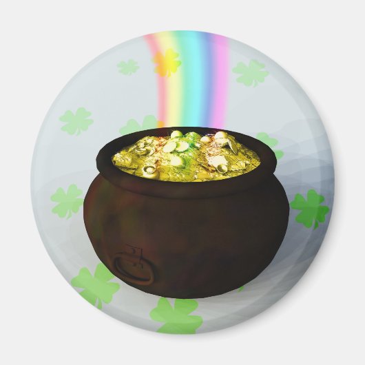Lucky Pot of Gold Magnet Magneet (Voorkant)