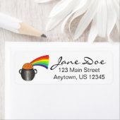 Lucky Pot of Gold Rainbow St. Patrick's Day Etiket (Insitu)