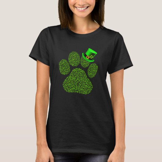Lucky Pug Dog Cat Irish Shamrock St Patrick D T-shirt (Voorkant)