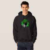 Lucky Pug St Patrick Shamrock C  Honden Vader Moed Hoodie (Voorkant volledig)